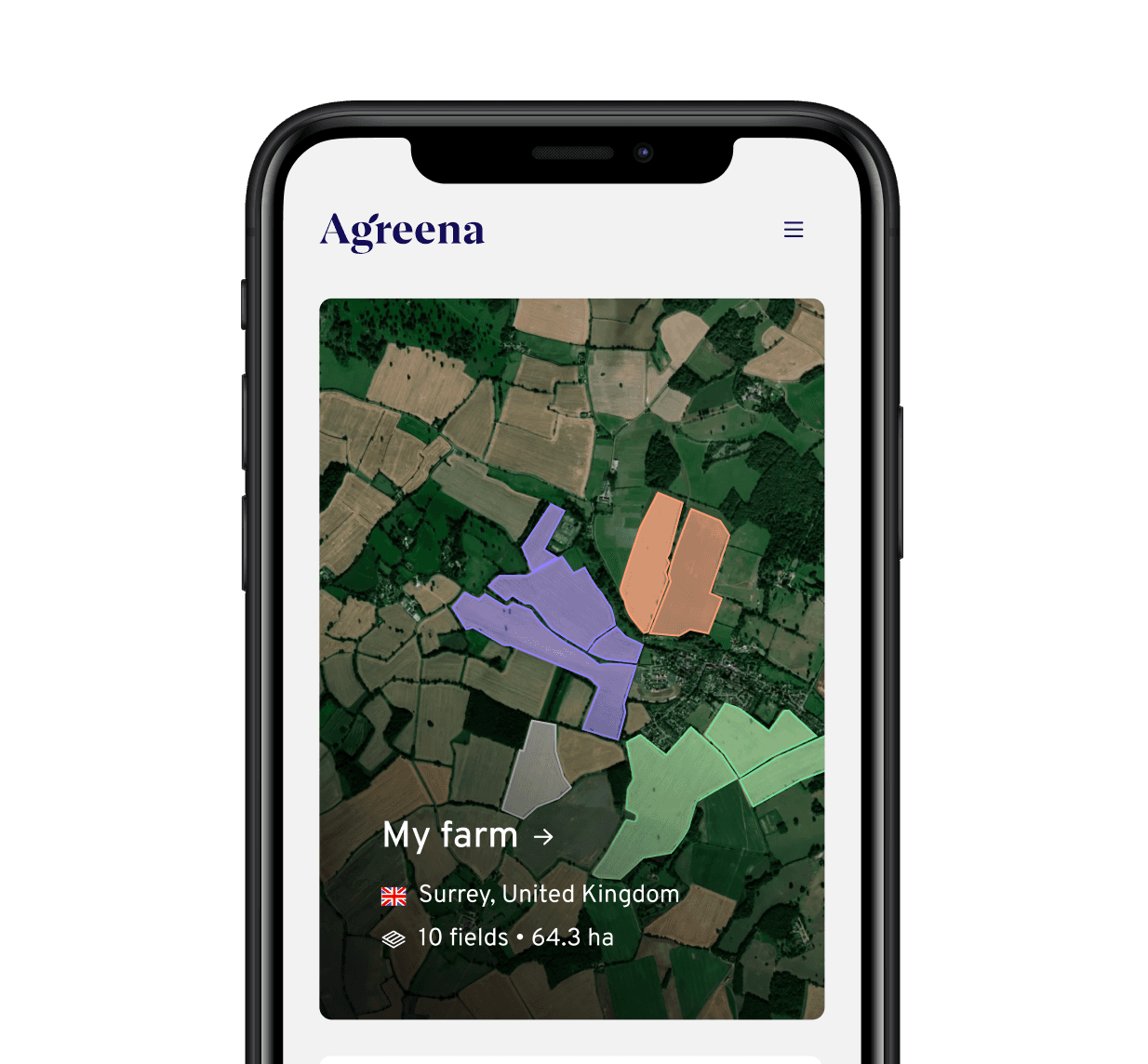 Farm map on mobile phone